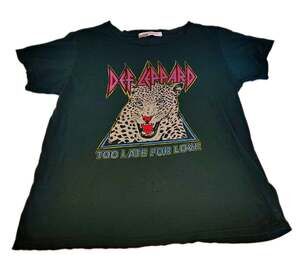 Daydreamer LA Def Leppard Too Late For Love Band Tee Small Distressed Green